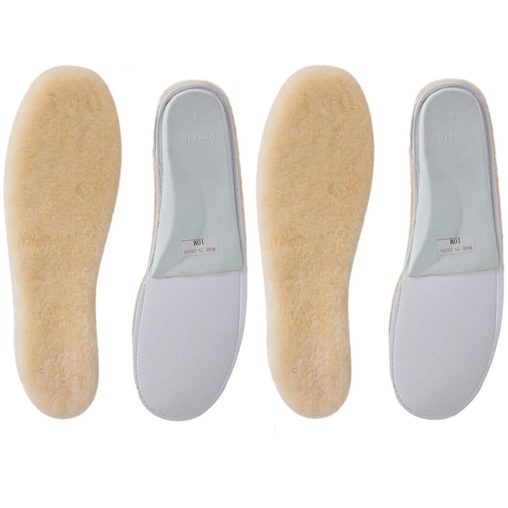 ABUSA Sheepskin Insoles Women\'s Premium Think Wool Fur Fleece Inserts Cozy & Fluffy 6X2