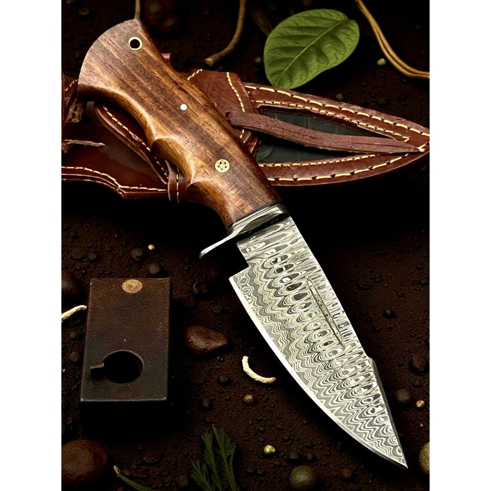 Poshland Handmade Damascus Steel 9 Inches Full Tang Skiner Knife - Solid Blank Blade