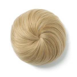 SARLA Fake Ballet Extension Bun Natural Blonde Synthetic Drawstring Hair Bun Hair Pieces for Women Lady Updo Donut Chignon