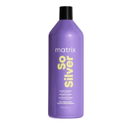 Matrix So Silver Purple Shampoo - Neutralizes Yellow Tones, Color Depositing, Brightening & Toning, Strengthens and Adds Shine, For Color Treated, Blonde, White and Platinum Hair, Vegan, 33.8 Fl Oz