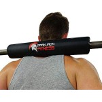 Dark Iron Fitness Barbell Pad - Logo Print - Extra Thick Padding for Weight Training, Squatting, Hip Thrusts Exercise Bar Protection & Support