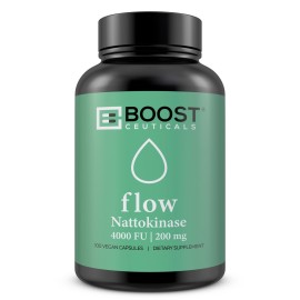 Nattokinase 4000 Fu 200mg - Vegan No Stearates Gluten Free - Pure Natural Blood Thinner & Blood Flow Supplement - 100 Capsules / 100 Days Supply