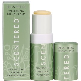 Scentered Aromatherapy Stress Relief Balm Stick - De Stress Essential Oil Roll On Calm Carry for Relaxation - Natural Stress Reliever - Chamomile, Rosemary - Self-Care Stocking Stuffers for Women