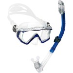 Cressi Pano 3 & Supernova Dry Mask & Snorkel Kits, Clear/Cobalt