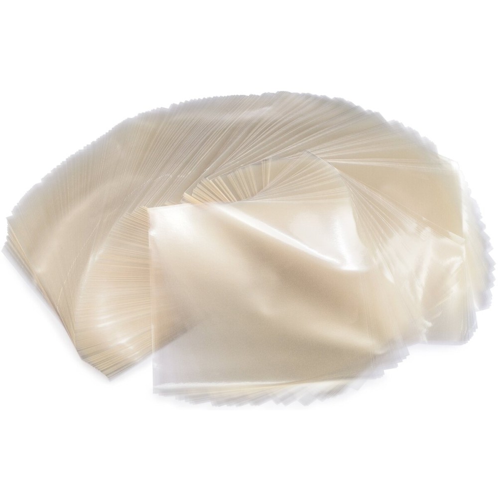 Crinklee Clear Caramel, Candy and Chocolate Wrappers, Natural Cellophane, 1000 Square Sheets, 5x5 Inches