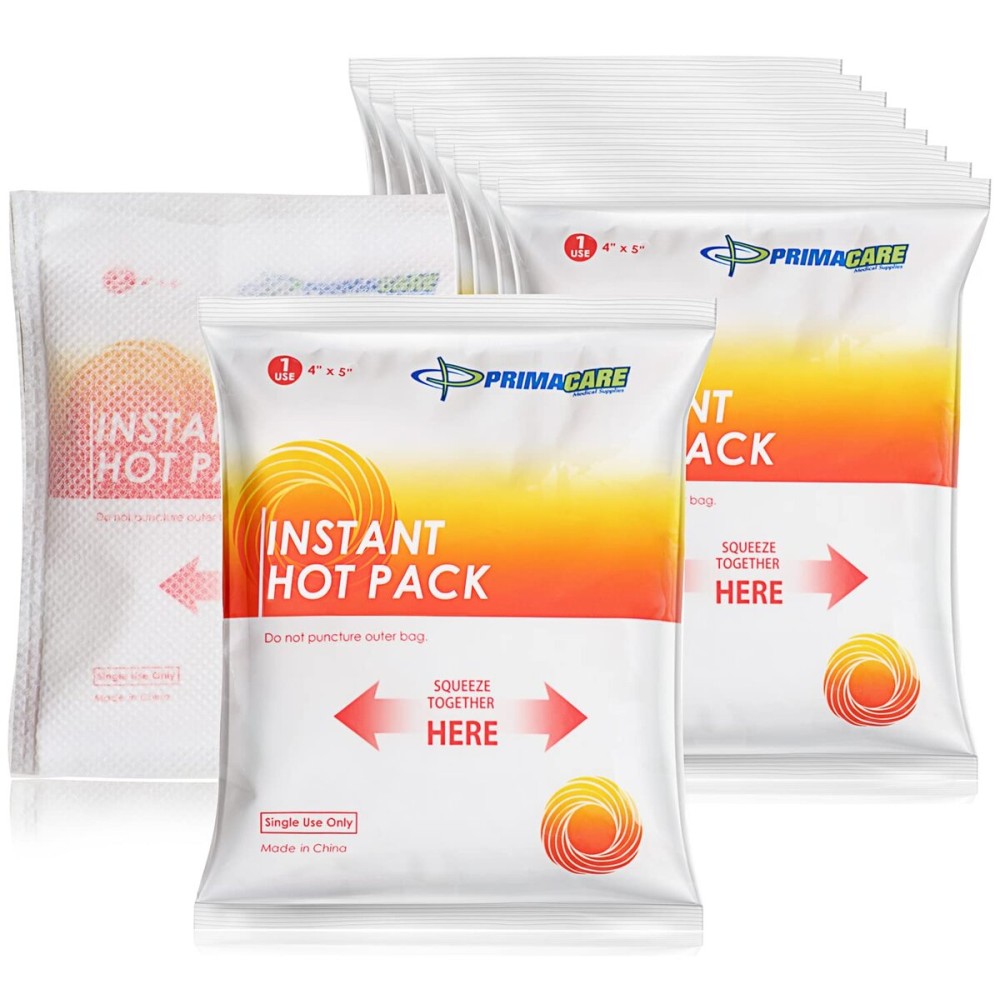 PrimaCare PHP-45 Instant Heat Pack for Emergency Heat Therapy, 4 x 5, Pack of 24
