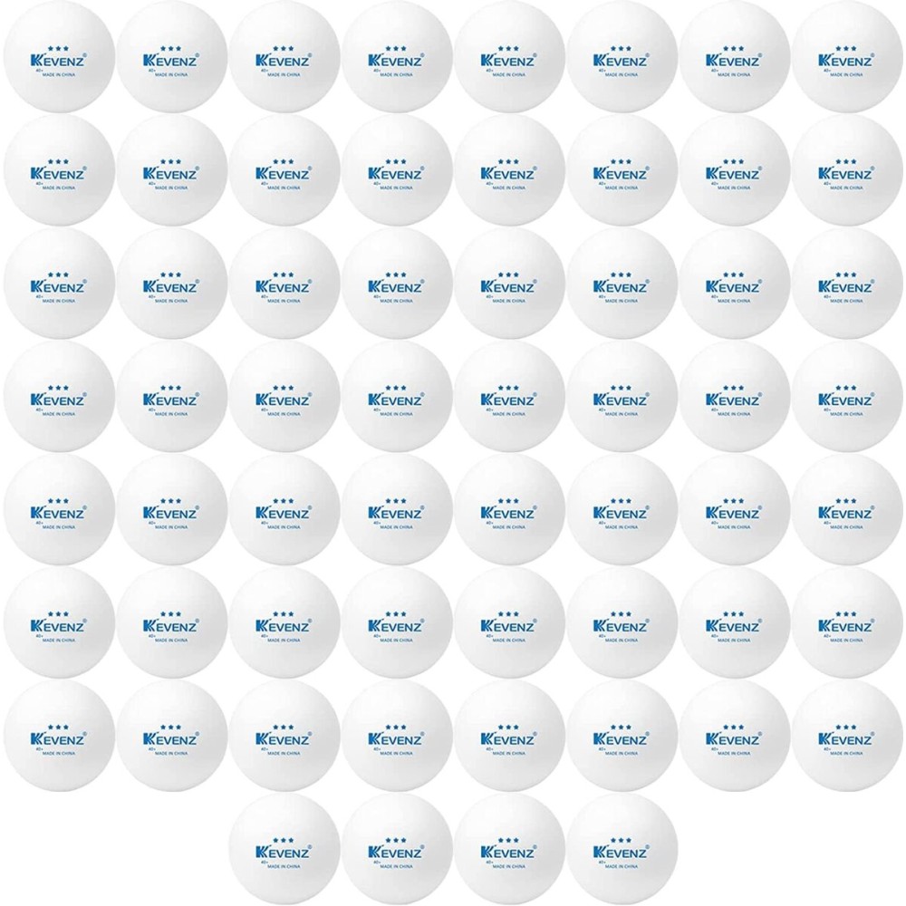 KEVENZ 60-Pack 3-Star Plus 40+mm White Table Tennis Balls,Advanced Training Ping Pong Balls