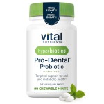 Hyperbiotics Vital Nutrients Pro Dental Probiotic | Clinically Studied BLIS K12 and M18 | Oral Probiotics for Bad Breath treatment for adults | Oral Health for teeth and gums | 90 Mint Tablets