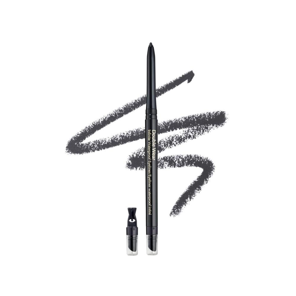 Este Lauder Double Wear Long-Lasting Infinite Waterproof Eyeliner Pencil | Includes Built-In Sharpener, 01 Kohl Noir
