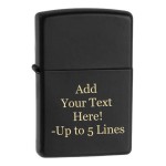 Zippo Lighter - Personalized Custom Message Engraved Windproof Classic Pocket Lighter Black Matte