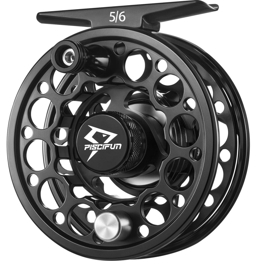 Piscifun Sword Fly Fishing Reel, CNC-Machined Aluminum Alloy Fly Reel, Light Weight and Corrosion Resistance Design 7/8wt Black