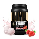 Animal Whey Isolate Protein Powder - Loaded for Pre & Post Workout Muscle Builder and Recovery with Digestive Enzymes for Men & Women - 25g Protein, Great Taste, Low Sugar - Strawberry 2 lbs