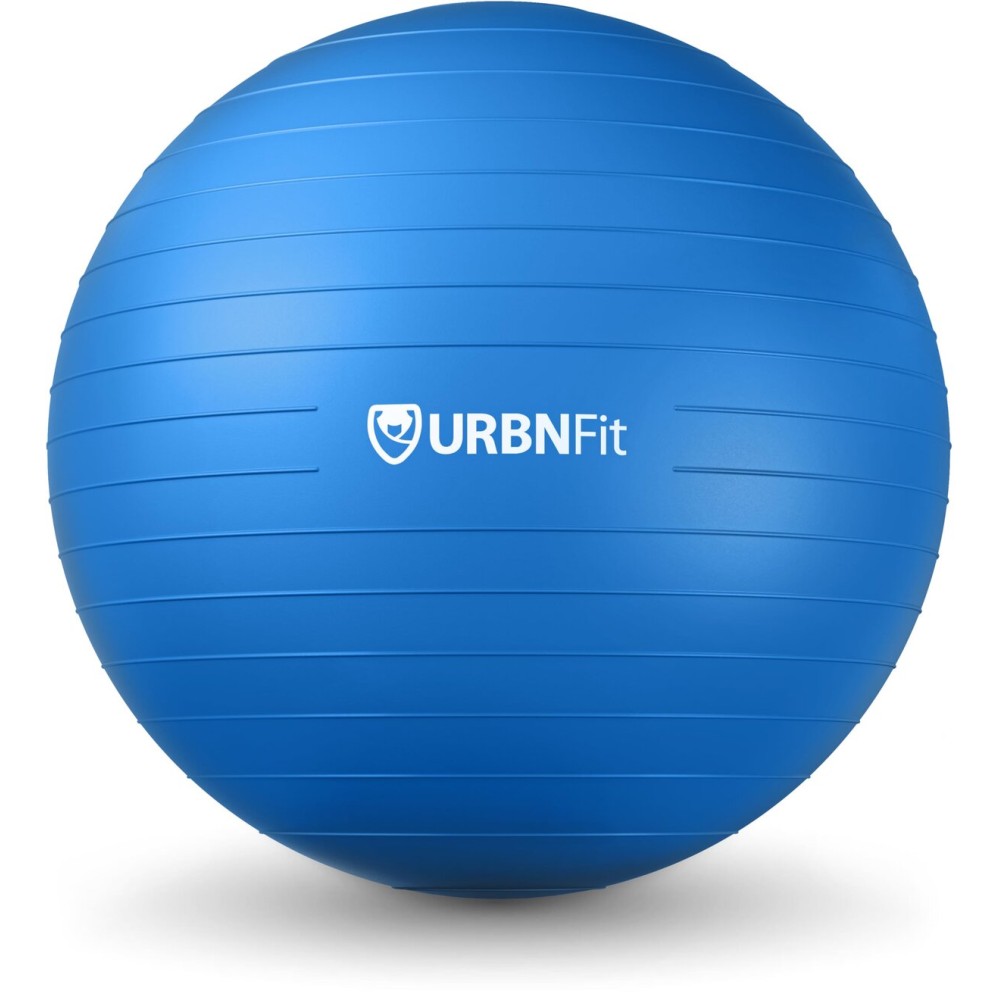 URBNFit Exercise Ball - Yoga Ball in Multiple Sizes for Yoga, Pilates, Pregnancy, Stability - Anti-Burst Swiss Balance Ball w/Quick Pump - Office Ball Chair for Home and Gym - 30 Inch - Blue