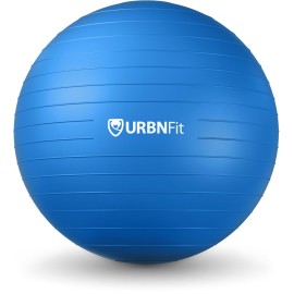 URBNFit Exercise Ball - Yoga Ball in Multiple Sizes for Yoga, Pilates, Pregnancy, Stability - Anti-Burst Swiss Balance Ball w/Quick Pump - Office Ball Chair for Home and Gym - 30 Inch - Blue