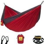 Wise Owl Outfitters Hammock for Camping Double Hammocks Gear for The Outdoors Backpacking Survival or Travel - Portable Lightweight Parachute Nylon DO Red & Charcoal