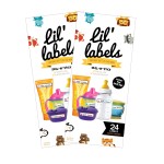 Bottle Labels, Write-On Name, Self-Laminating, Waterproof, Baby Bottle Label for Daycare, Made in The USA (Animal Friends Set of 2)