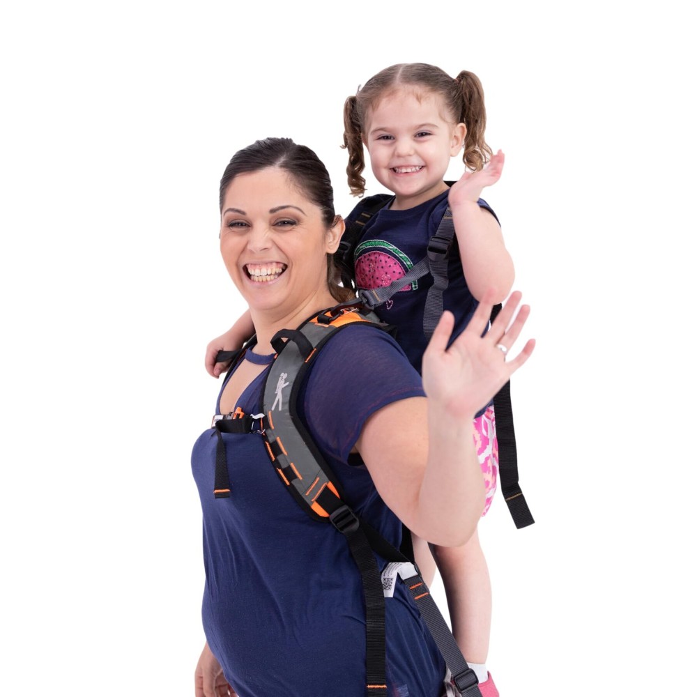 Piggyback Rider - Scout Standing Child Carrier Backpack for Events & Travel - Complete Parent & Child Set with Secure Safety Harness for Ages 2-4, Toddler Carrier Up to 50lbs