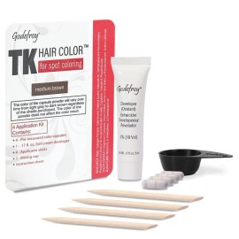 Godefroy Hair Color Kit for Spot Coloring Great For Small Areas Covers Up Gray Hairs Assorted Colors Available 4 Applicaion Kit, Medium Brown, 1 Count