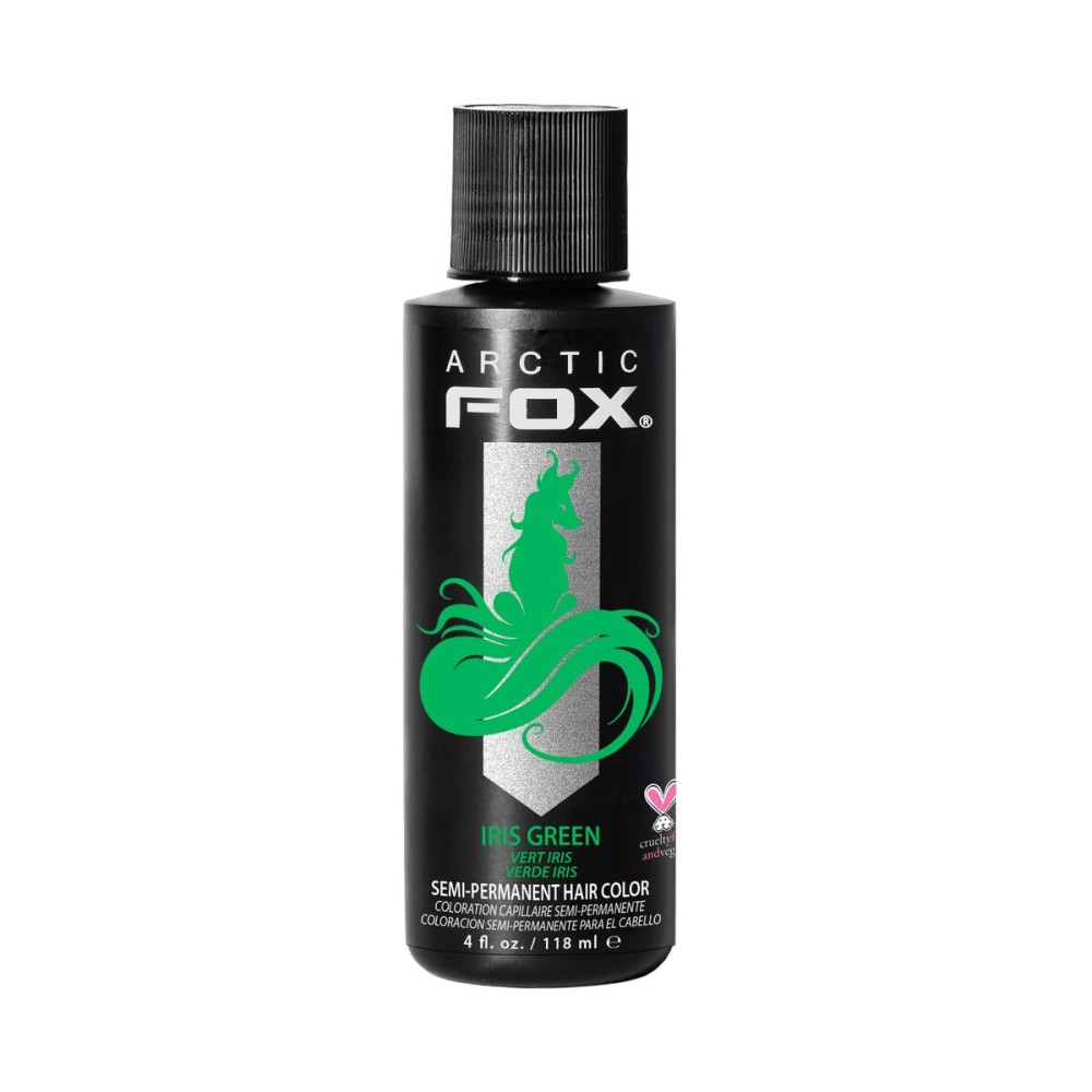 ARCTIC FOX Vegan and Cruelty-Free Semi-Permanent Hair Color Dye (4 Fl Oz, IRIS GREEN)