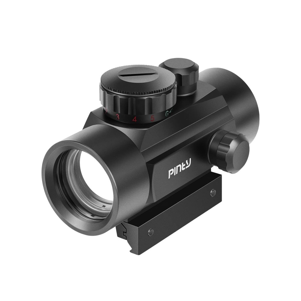 Pinty Tactical 1x40mm Reflex Red Green Dot Sight Riflescope, 4 MOA Rifle Optic Sight, Fits 20mm Picatinny Weaver Rail