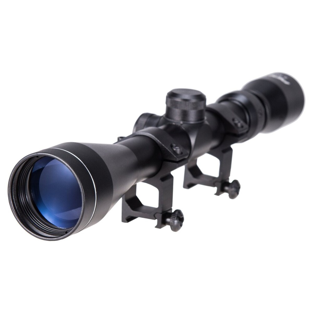 PINTY 3-9x40 Rifle Scope with Red/Green Illuminated Reticle & Rangefinder, Multicoated Lens with Mounts for Picatinny Rail (Basic, Black)