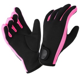 Micosuza Neoprene 1.5mm Five Finger Dive Gloves Pink Medium
