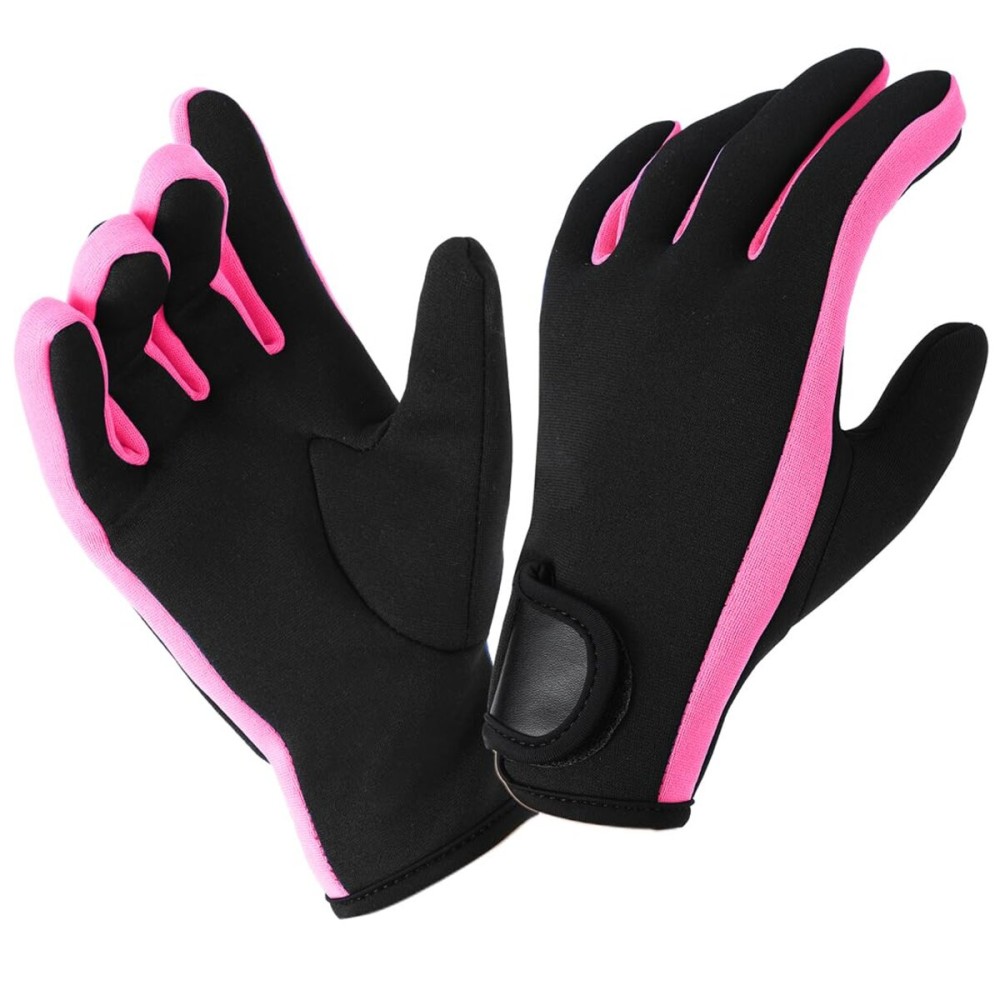 Micosuza Neoprene 1.5mm Five Finger Dive Gloves Pink Large