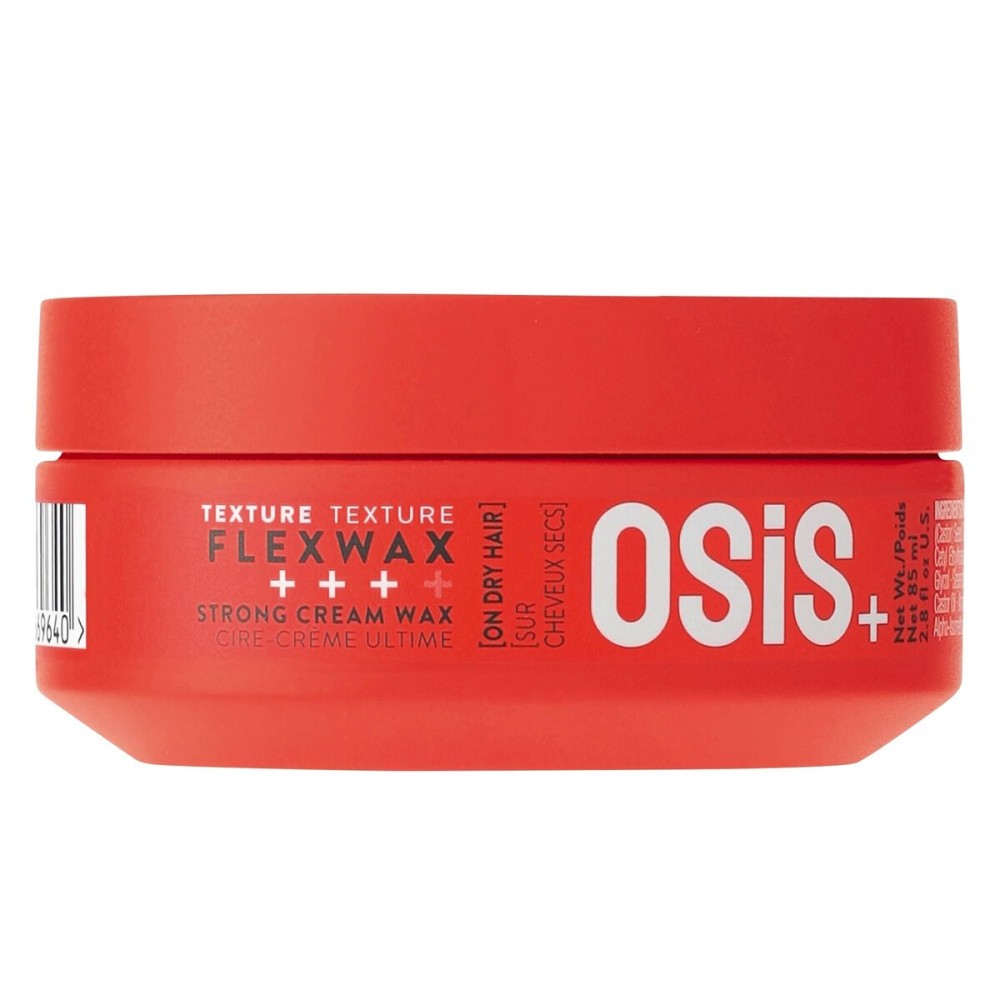 OSiS+ Flexwax - Ultra Strong Cream Wax, 2.8 oz - Long-lasting Hold for Creative Hair Styling - Moldable Texturizing Hair Wax for Wild Styling and Shine - Washes Out Easily