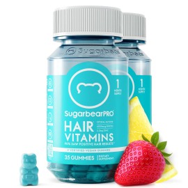 Sugarbear Hair Vitamin Gummy 2 Month Supply Extra Strength Biotin 6000mcg, Growth for Men & Women, Vegan Vitamin B12, MSM, Inositol, Omega 3, Elderberry, Certified Kosher, Halal, Cruelty-Free