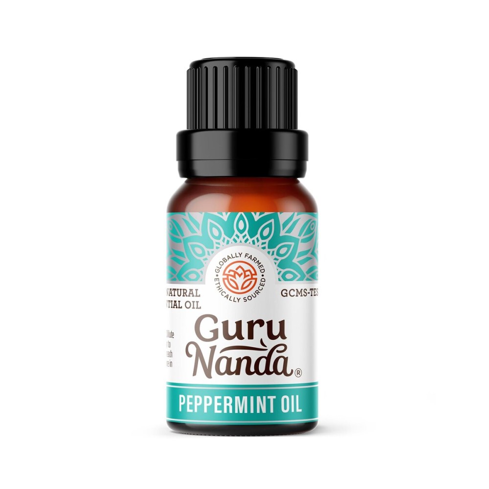 GuruNanda Peppermint Essential Oil, 100% Pure, Natural & Undiluted Aromatherapy Oil for Diffusers & DIY Recipes, Invigorating Scent Helps Support Focus and Clarity (0.5 Fl Oz)