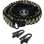 Ten Point Gear - 2 Point Gun Sling 550 Rated Outdoor Paracord with Adjustable Swivels and Clips for Rifle, Shotgun, and Crossbow Perfect for Hunting, Shooting, Gun Safety - Black & Tan/Green Camo