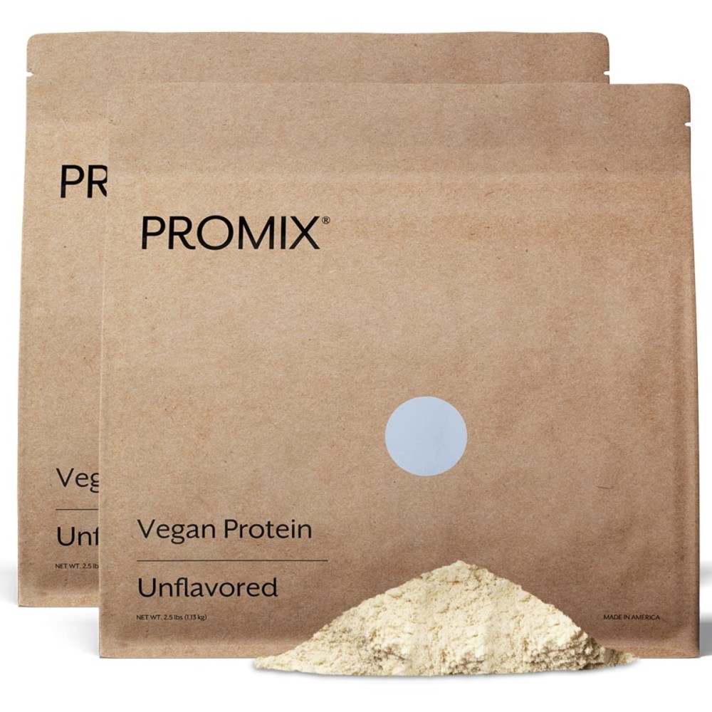 ProMix Nutrition Plant-Based Vegan Protein Powder, Unflavored - Pea Protein & Vitamin B-12 - Post Workout Fitness & Nutrition Shakes, Smoothies, Baking & Cooking Recipes - 5 Pound (Pack of 2)