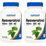 Nutricost Resveratrol 700mg; 120 Vegetable Capsules - 50% Trans-Resveratrol (2 Bottles)