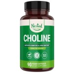 Nested Naturals Choline Bitartrate 500mg - High Potency Choline Supplements - Supports Cognitive Performance & Liver Function - 100% Vegan & Non-GMO Choline - 90 Vegan Capsules