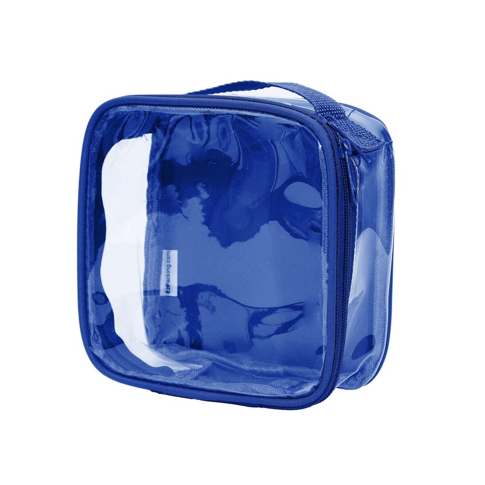 EzPacking Clear TSA Approved 3-1-1 Travel Toiletry Bag for Carry On/Quart Size Transparent Liquids Pouch for Airport Security/Reusable See Through Vinyl & PVC Plastic Organizer Men Women (Royal Blue)