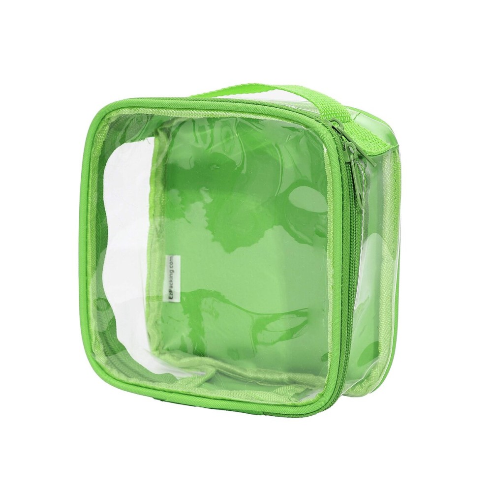 EzPacking Clear TSA Approved 3-1-1 Travel Toiletry Bag for Carry On/Quart Size Transparent Liquids Pouch for Airport Security/Reusable See Through Vinyl & PVC Plastic Organizer Men Women (Green)