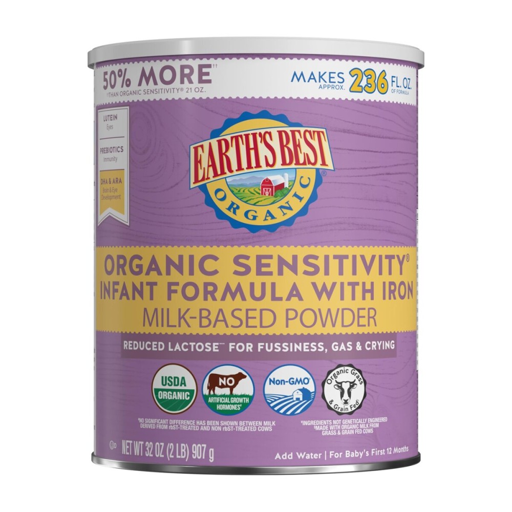 Earth\'s Best Organic Sensitivity Infant Formula with Iron, For Baby\'s First 12 Months, 32 oz (907 g)