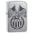 Zippo 1941 Replica Eagle & Flag Pocket Lighter, Brushed Chrome