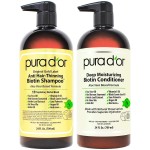 PURA D\'OR Anti-Thinning Biotin Shampoo & Deep Moisturizing Conditioner Original Gold Label Set (24oz x2) Natural Earthy Scent, CLINICALLY TESTED Effective Results, Hair Thickening Product, Women & Men