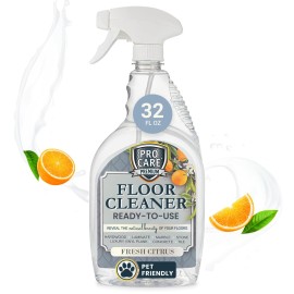 ProCare Citrus Floor Cleaner (Made in USA) | Tile, Stone, Laminate, Vinyl & Natural Wood Floor Cleaner for Mopping, Floor Cleaning Solution with Citrus Aroma - 32oz / 0.95L Spray Bottle