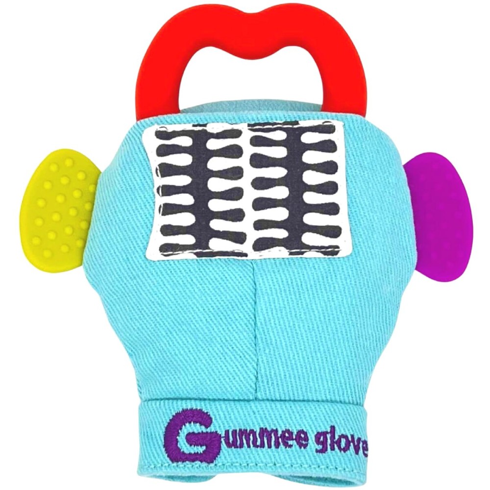 Gummee Glove Baby Teething Mitten With Detachable Toy - 3-9 Months - 100% Cotton Premium Glove With Silicone Heart Ring