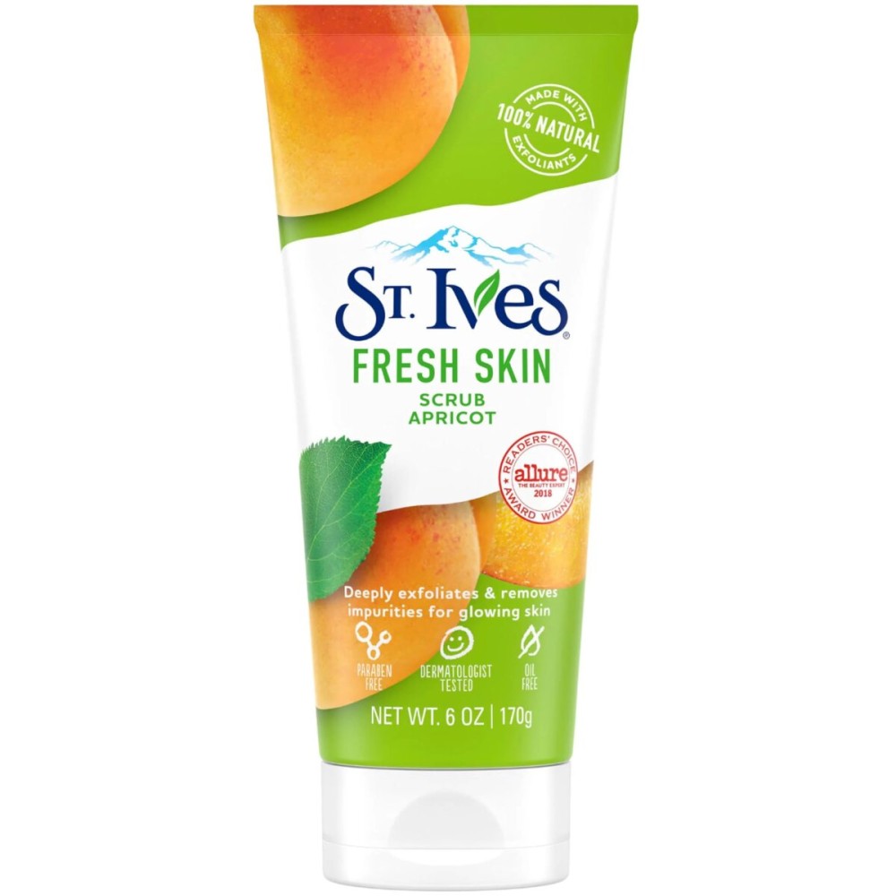 St. Ives Fresh Skin Apricot Scrub, Invigorating, Oil Free 6 Oz (Pack of 3) by St. Ives