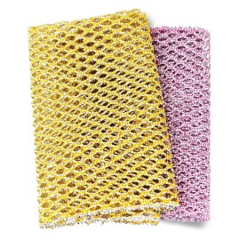 Heavy Duty Dish Scrubbers, Non-Scratch Scouring Pads - Odorless & Long Lasting Mesh Dish Cloth - Replace Sponges - Kitchen, Floor and Bathroom Usage - Made in Korea (2 Pcs)