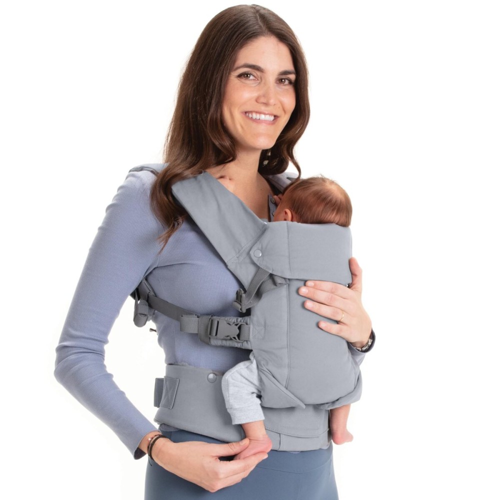 Beco Gemini Baby Carrier from Newborn to Toddler - Certified Ergonomic Newborn Baby Carrier for Infants and Children of 7-35 lbs - M Shape, Adjustable Seat, 100% Cotton (Classic Grey)