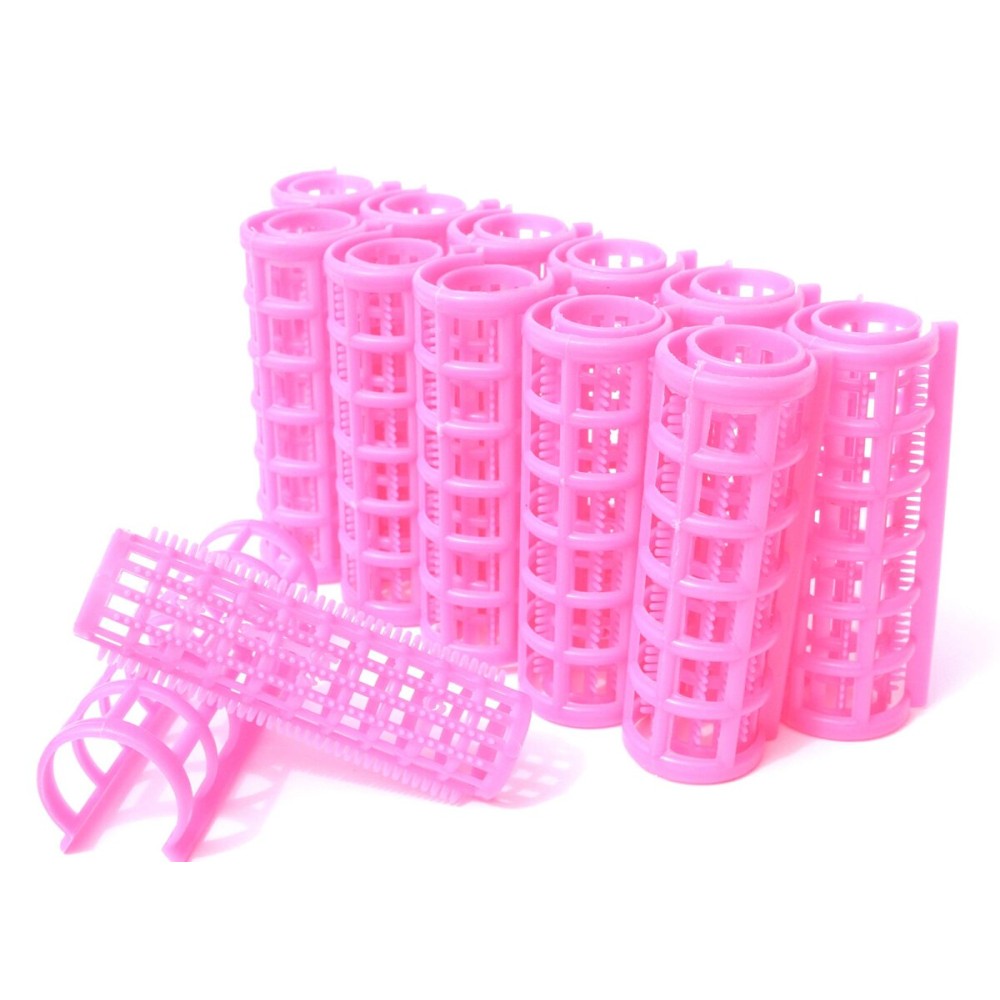 Kamay\'s Medium Hair Rollers Comb Curlers Clips Styling Rollers Hair Curls Wave Style Hairdressing Curlers Tools (Plastic Styling 20mm/ 7/8 12PCS Random Clolor)