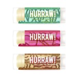 Hurraw! Pitta (Coconut, Mint, Lemon Grass), Kapha (Grapefruit, Ginger, Eucalyptus), Vata (Almond, Cardamon Rose) Lip Balms, 3 Pack Bundle: Organic, Certified Vegan, Cruelty, Gluten Free, 100% Natural