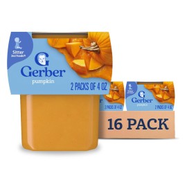 Gerber 2nd Food Baby Food Pumpkin Puree, Natural & Non-GMO, 4 Ounce Tubs, 2-Pack (Pack of 8)