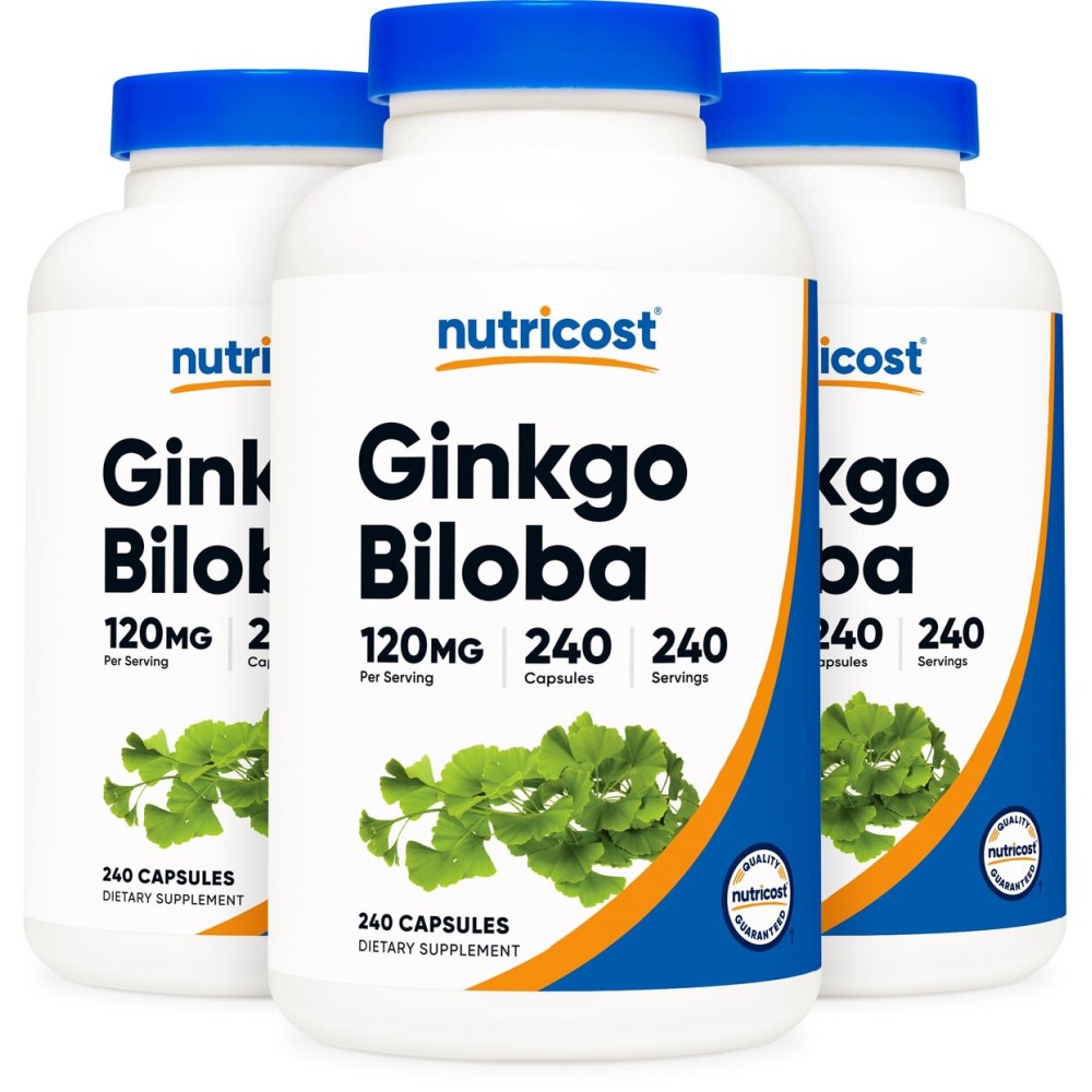Nutricost Ginkgo Biloba 120mg; 240 Capsules (3 Bottles)