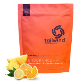 Tailwind Nutrition Endurance Fuel, Carbohydrate & Electrolyte Sports Drink Mix Powder, Gluten-Free, Vegan, Tropical Buzz, 30 Servings (Caffeinated)
