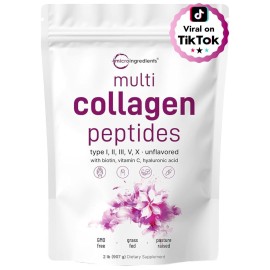 Multi Collagen Protein Powder, 2 Pounds - Type I,I..